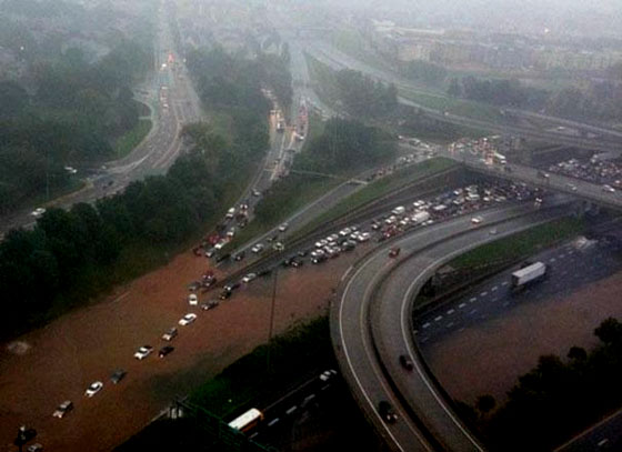 I75 completely flooded and under water... 