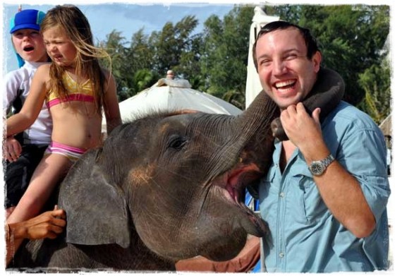 Terry Getting Kisses From Lucky the Elephant