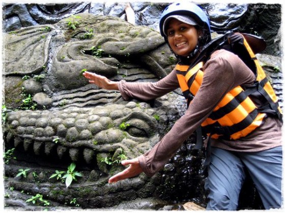 Manali Doing a "Gator Chomp"