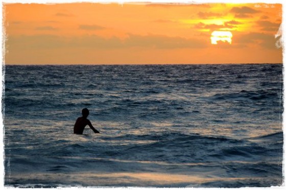 Surfer Waiting For A Good Set