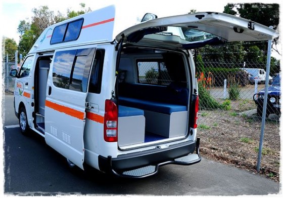 Britz Campervan Rear View - Tasmania, Australia