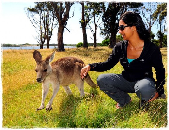 Manali and Kangaroo - Tasmania, Australia
