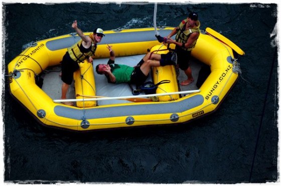 Being lowered into the boat